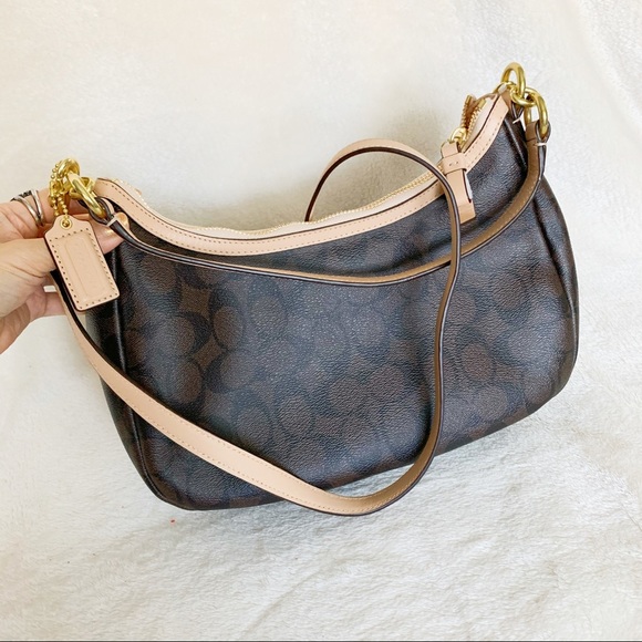 NWT Coach Stripe Signature Canvas Zip Hobo Bag - Picture 3 of 6